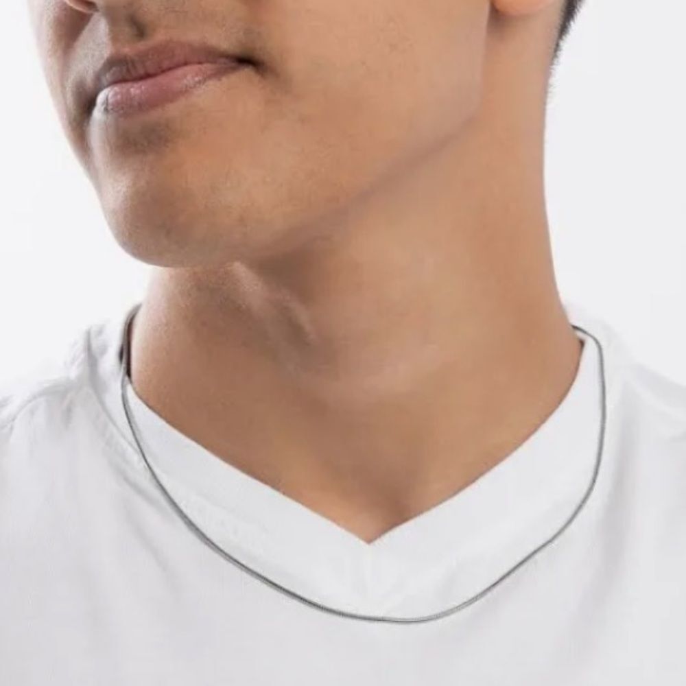 Stainless Steel Paparazzi UNISEX Urban Solo necklace Silver Non Tarnish New